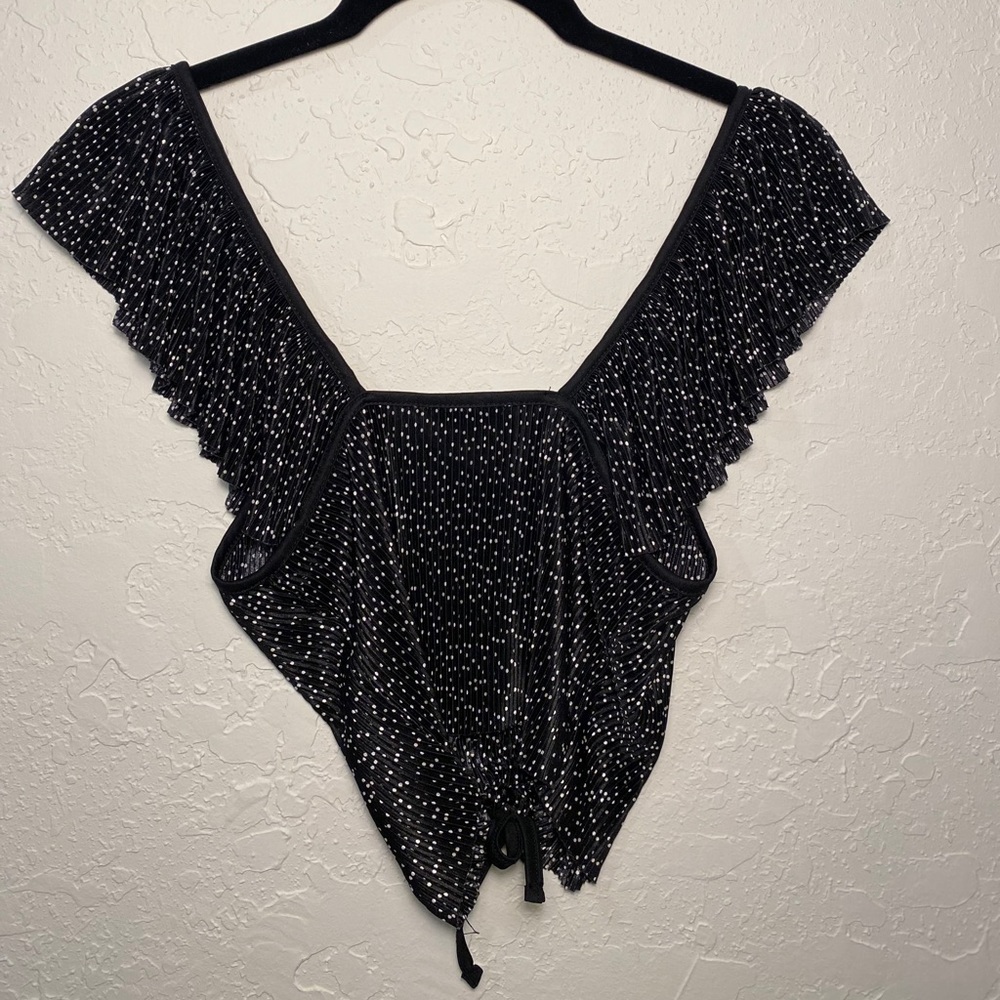 Black Polka dot crop top